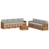 vidaXL Conjunto de sof&aacute;s de exterior 9 uds. Natural y Gris Claro
