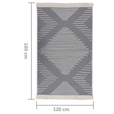 vidaXL Alfombra de algodón gris oscuro 120x180 cm