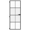 vidaXL Puerta interior delgada negra vidrio y aluminio 76x201,5 cm