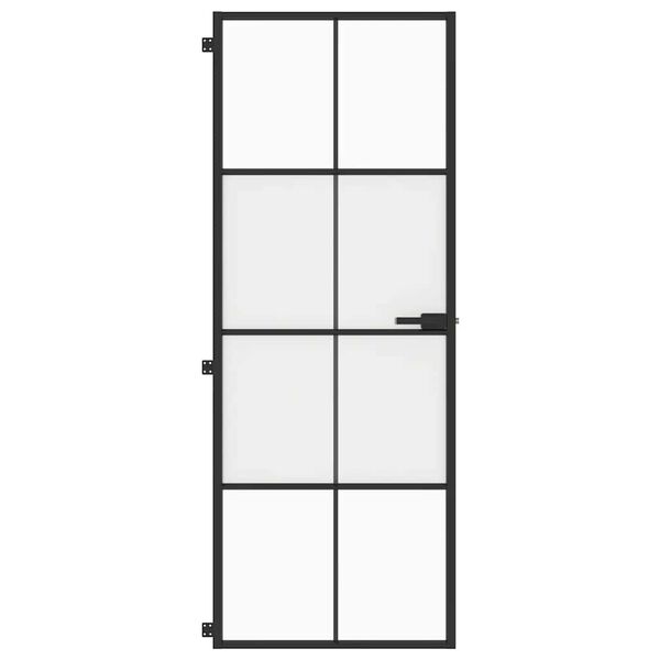 vidaXL Puerta interior delgada negra vidrio y aluminio 76x201,5 cm