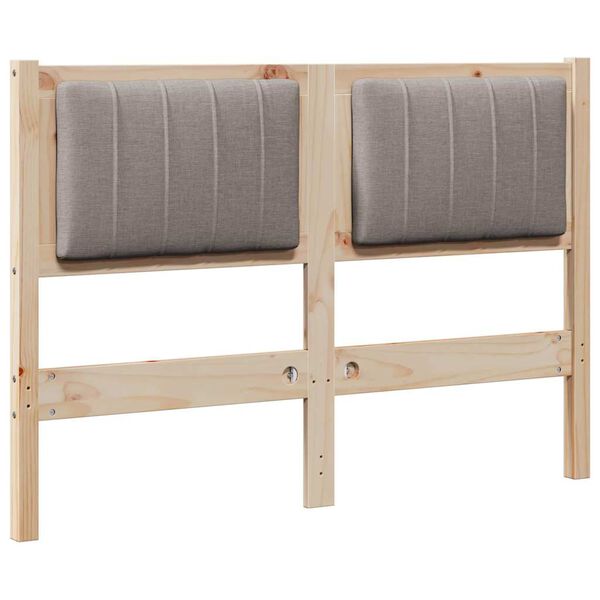 vidaXL Cabecero tapizado Marr&oacute;n 120 cm Madera de pino macizo