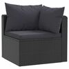 vidaXL Set de muebles de jard&iacute;n y cojines 7 pzas rat&aacute;n sint&eacute;tico negro