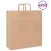 vidaXL Bolsas de papel con asas 250 uds marr&oacute;n 45x17x48 cm