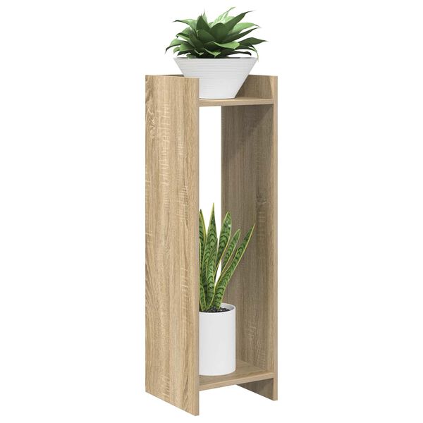 vidaXL Soporte de plantas con estante Roble Sonoma 30 x 30 x 100 cm