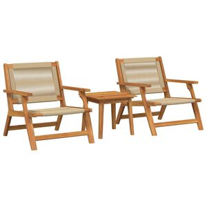 vidaXL Sillas de Jard&iacute;n con Mesa 3 pcs Beige Madera de Acacia S&oacute;lida