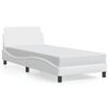 vidaXL Estructura de cama Dover cuero sint&eacute;tico blanco 90x190 cm