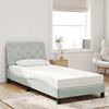 vidaXL Cama con colch&oacute;n terciopelo gris claro 90x190 cm