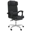 vidaXL Silla de oficina reclinable masaje cuero sint&eacute;tico negro