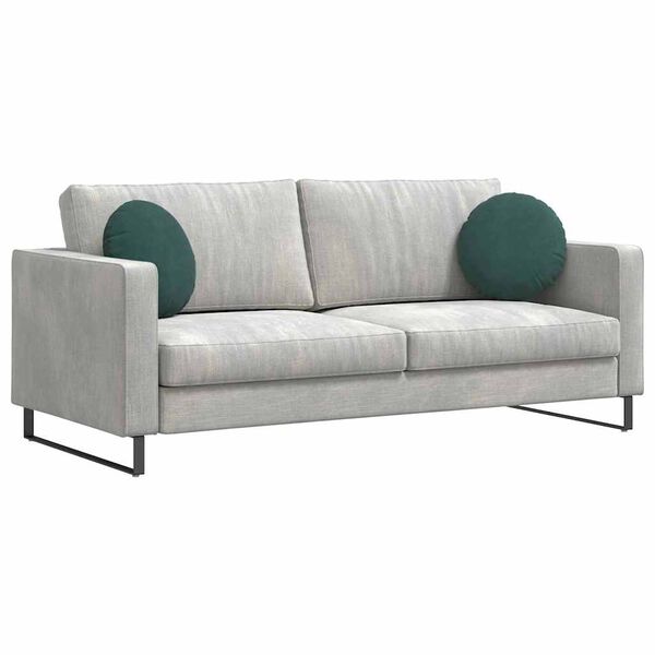 vidaXL Cojines para asiento 2 pcs Verde oscuro Ø 40 x 13 cm Terciopelo