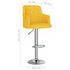 vidaXL Taburetes de cocina 2 unidades tela amarillo mostaza
