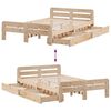 vidaXL Estructura de cama sin colch&oacute;n madera maciza de pino 135x190 cm