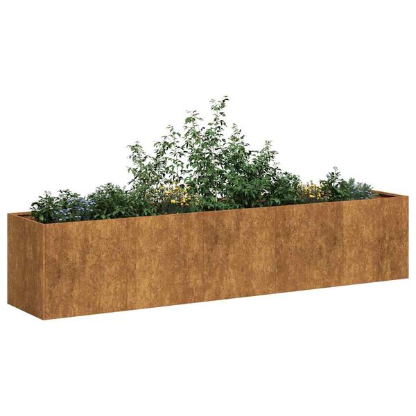 vidaXL Jardinera oxidada 200x40x40 cm acero corten