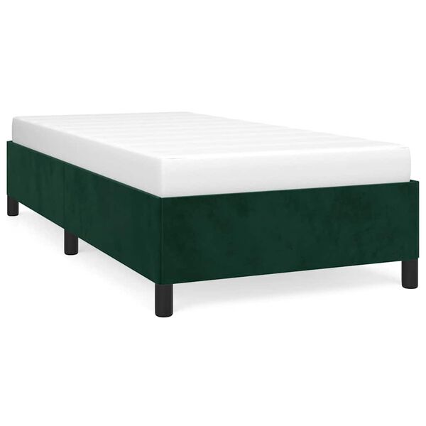 vidaXL Estructura de cama sin colch&oacute;n terciopelo verde oscuro 90x200cm