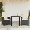 vidaXL Set de muebles jardín 5 pzas con cojines ratán sintético negro
