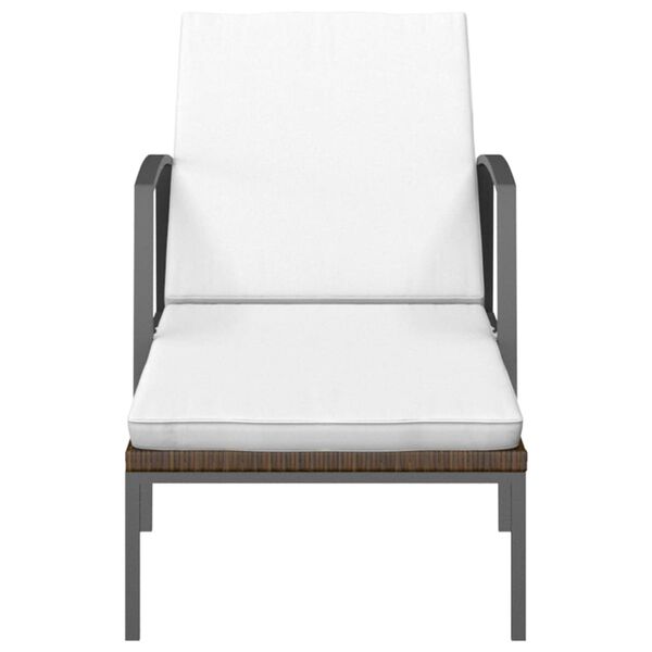 vidaXL Tumbona de jardín con cojín ratán sintético marrón