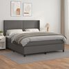 vidaXL Cama box spring con colch&oacute;n cuero sint&eacute;tico gris 160x200 cm