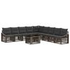 vidaXL Conjunto de sof&aacute;s de jard&iacute;n 10 uds. Gris y Gris Oscuro