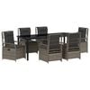 vidaXL Conjunto de Comedor de Jard&iacute;n 7 uds. Gris rat&aacute;n sint&eacute;tico