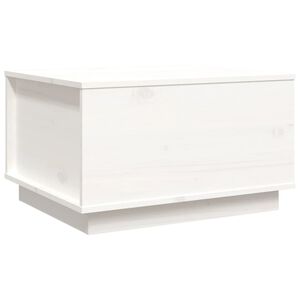vidaXL Mesa de centro de madera maciza de pino blanco 60x50x35 cm