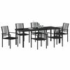 vidaXL Conjunto de Comedor de Jard&iacute;n 7 pcs Negro
