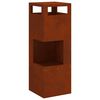 vidaXL Taz&oacute;n de fuego Marr&oacute;n 35 x 35 x 100 cm Acero autopatinable