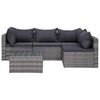 vidaXL Set de muebles de jardín 9 pzas y cojines ratán sintético gris