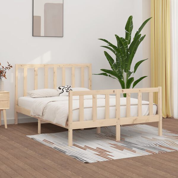vidaXL Estructura de cama madera maciza 120x190 cm