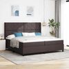 vidaXL Cama Box Spring LED con colch&oacute;n Marr&oacute;n Oscuro 200 x 200 cm tela