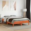 vidaXL Estructura de cama sin colch&oacute;n madera maciza marr&oacute;n 135x190 cm