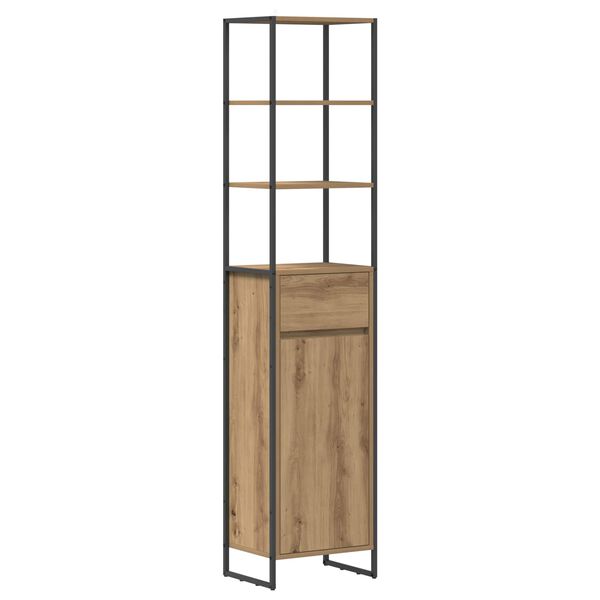 vidaXL Gabinete de Ba&ntilde;o con caj&oacute;n Roble Artesanal 40 x 30 x 180 cm