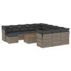 vidaXL Set sof&aacute;s de jard&iacute;n con cojines 13 piezas rat&aacute;n sint&eacute;tico gris