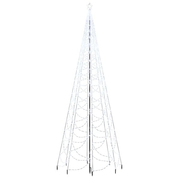 vidaXL &Aacute;rbol de Navidad con poste de metal 1400 LEDs blanco fr&iacute;o 5 m