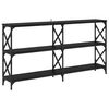 vidaXL Mesa Consola Roble Negro 156 x 28 x 80,5 cm