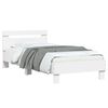 vidaXL Estructura de cama con cabecero y luces LED blanco 75x190 cm