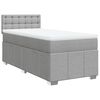 vidaXL Cama box spring con colch&oacute;n tela gris claro 90x200 cm