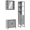 vidaXL Set de muebles de ba&ntilde;o 3 pzas madera contrachapada gris sonoma