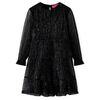 vidaXL Vestido infantil de manga larga negro 128