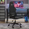 vidaXL Silla gaming cuero sint&eacute;tico negro