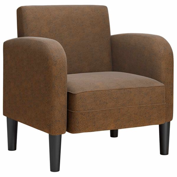 vidaXL Sill&oacute;n con reposabrazos marr&oacute;n 54 cm cuero sint&eacute;tica