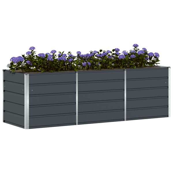 vidaXL Jardinera Antracita 240 x 80 x 75 cm Acero
