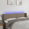 vidaXL Cabecero con LED de tela gris taupe 147x16x78/88 cm