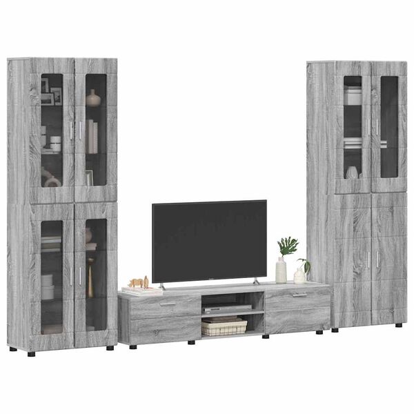 vidaXL Conjunto de mueble de TV con caj&oacute;n FLORIN Gris Sonoma
