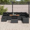vidaXL Conjunto de sof&aacute; de jard&iacute;n 9 pcs Negro rat&aacute;n sint&eacute;tico