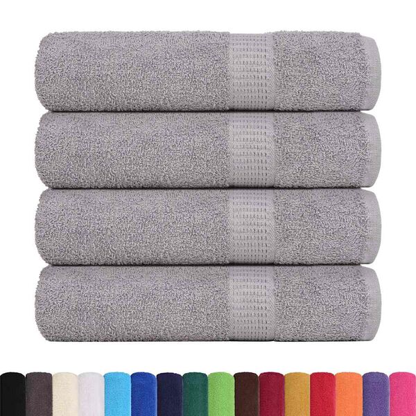 vidaXL Toallas de ducha FROGN 4 uds gris 70x140 cm 360 g/m&sup2;