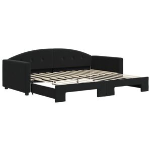 vidaXL Sof&aacute; cama nido terciopelo negro 90x200 cm
