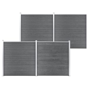 vidaXL Valla de jard&iacute;n de WPC gris 699x186 cm