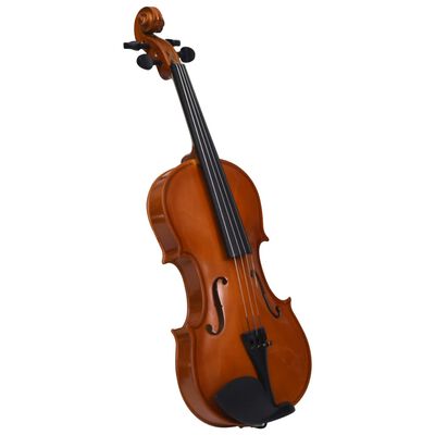 vidaXL Juego completo de violín con arco y mentonera madera oscura 4/4