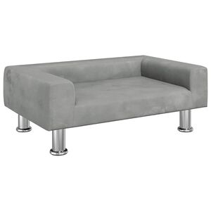 vidaXL Cama para perros de terciopelo gris claro 70x45x26,5 cm