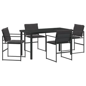 vidaXL Conjunto de Comedor de Jardín 5 pcs Negro Textileno y acero