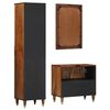 vidaXL Juego de Muebles de Ba&ntilde;o con caj&oacute;n con puerta 3 pcs Marr&oacute;n miel